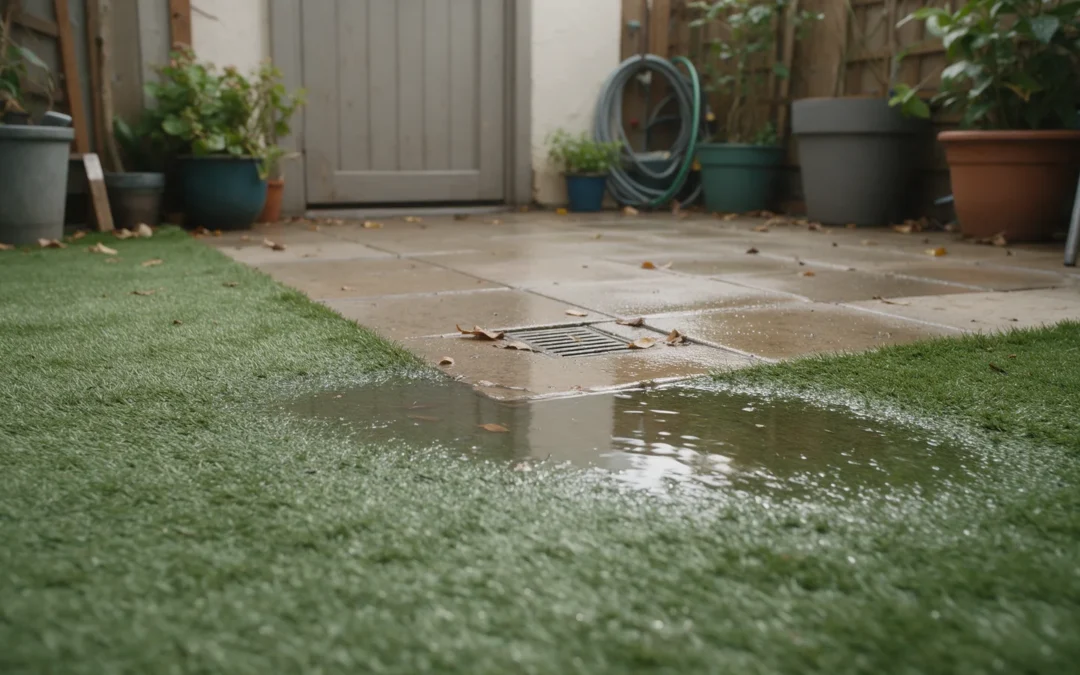 Qué hacer si el césped artificial acumula agua o se encharca